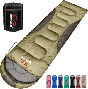 0 Degree Winter Sleeping Bags for Adults Camping (450GSM) - Temp Range (5F–32F) Portable Waterproof Compression Sack- Camping Sleeping Bags for Big and Tall in Env Hoodie: Backpacking Hiking 4 Season