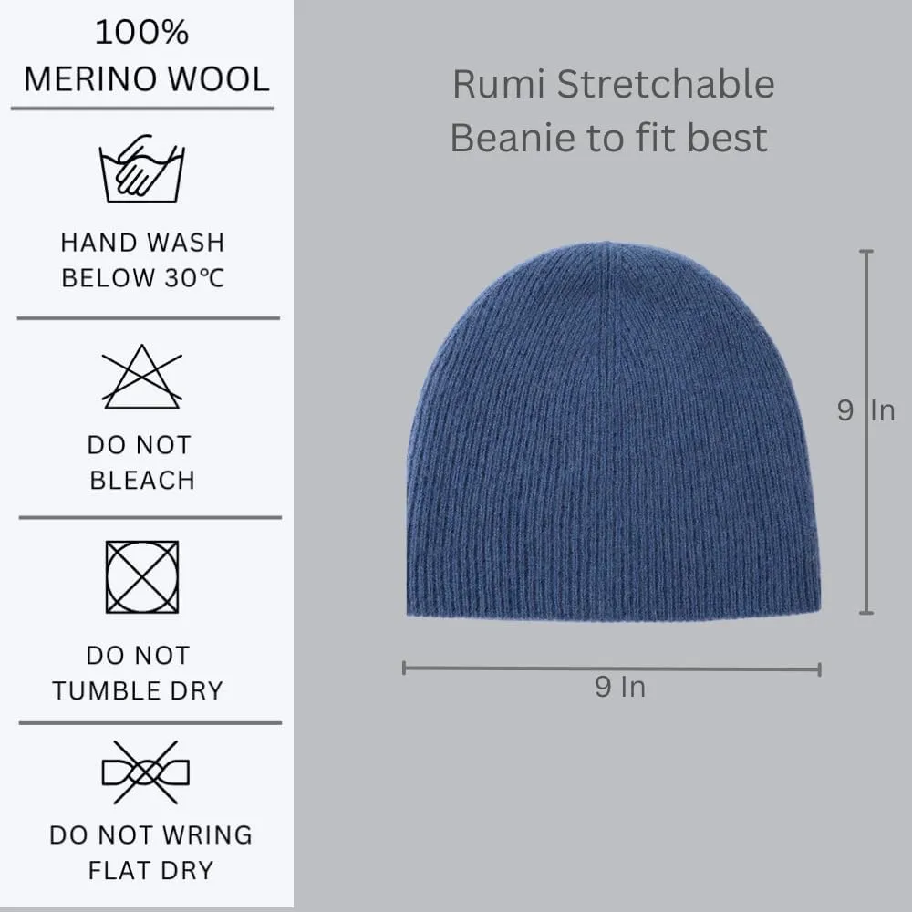 100% Merino Wool Rumi Cap | 2-Layer 2-Tone Hat | Soft Warm Reversible Beanie | from Wool Yarn to Beanie