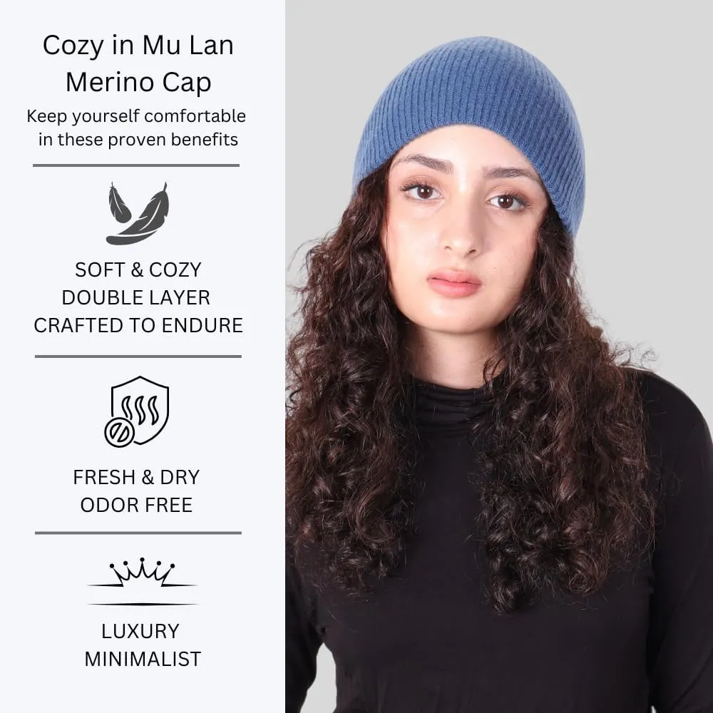 100% Merino Wool Rumi Cap | 2-Layer 2-Tone Hat | Soft Warm Reversible Beanie | from Wool Yarn to Beanie