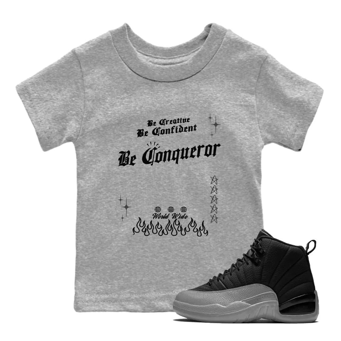12 Wolf Limited discounts SNRT Sneaker Air Be - Grey Tees Kids Black Best-selling collection Jordan Conqueror