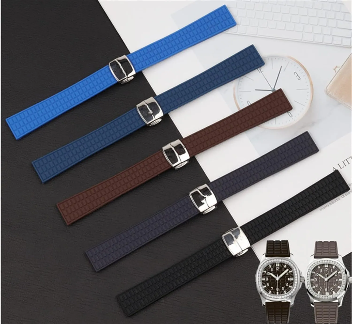 18mm 19mm watchband for Patek strap for Philippe belt Ladies Aquanaut 5067A 491PTK Rubber Watch band