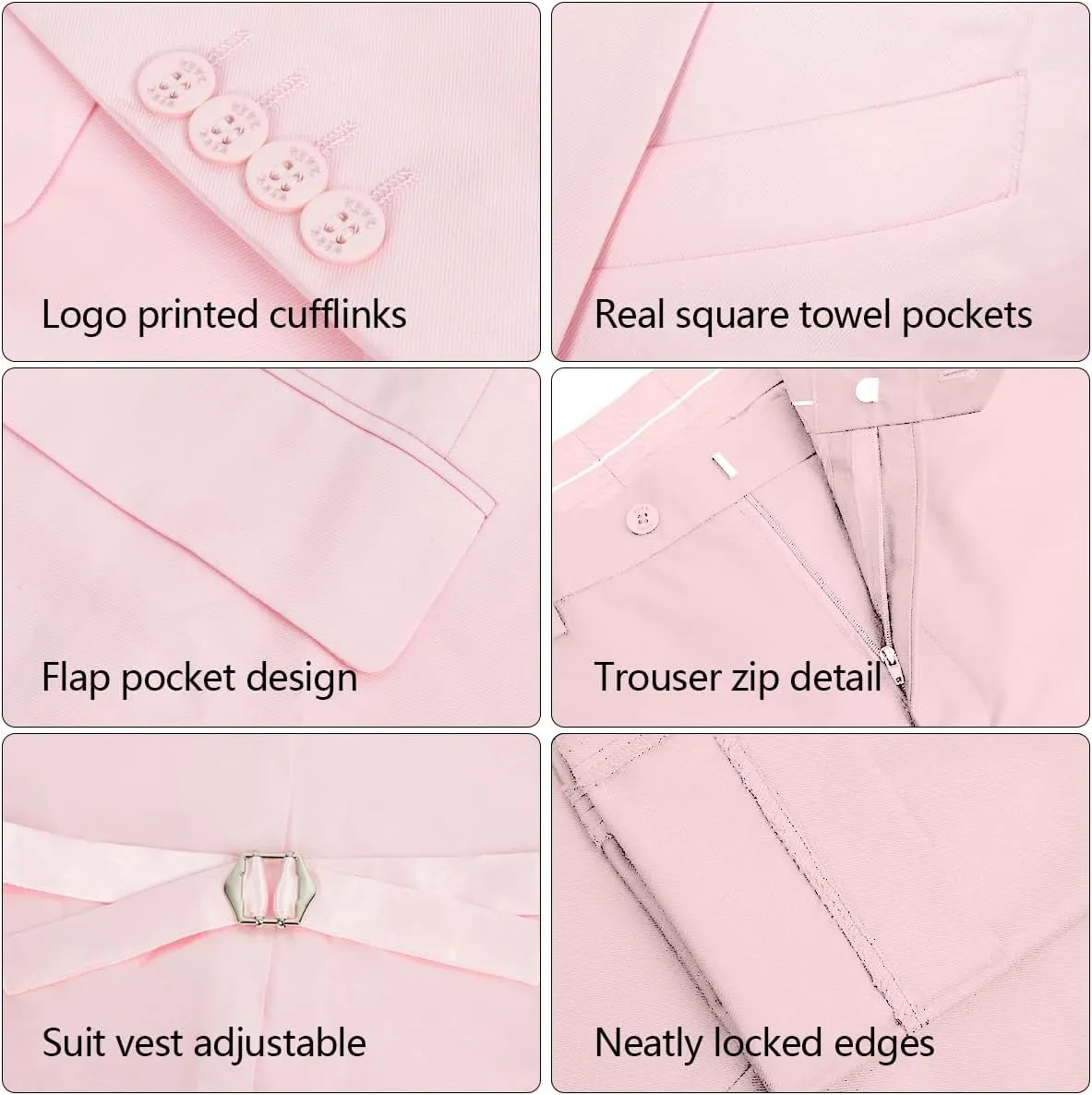 2 Piece Men's Suit One Button Slim Fit Suit for Men Solid Color Blazer and Pants Tie and Square Wedding Business Party