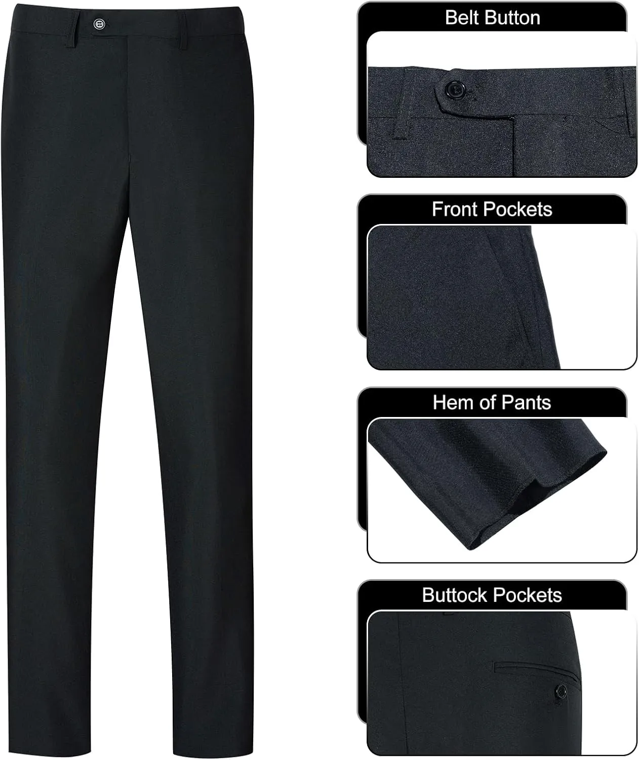 2 Piece Men's Suit Slim Fit Suits for Men, Two Button Blazer Dress Business Wedding Party Jacket & Pants