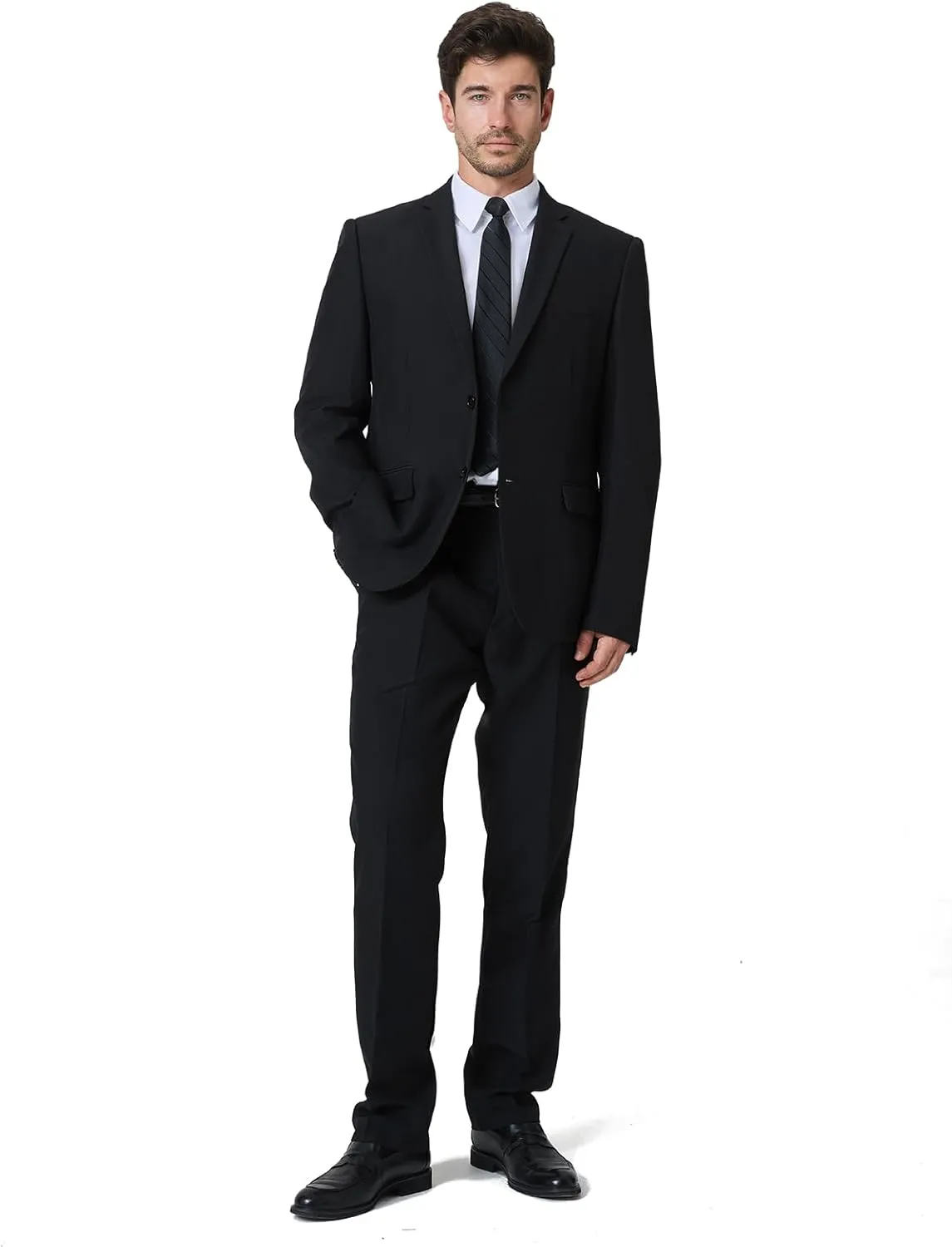 2 Piece Men's Suit Slim Fit Suits for Men, Two Button Blazer Dress Business Wedding Party Jacket & Pants