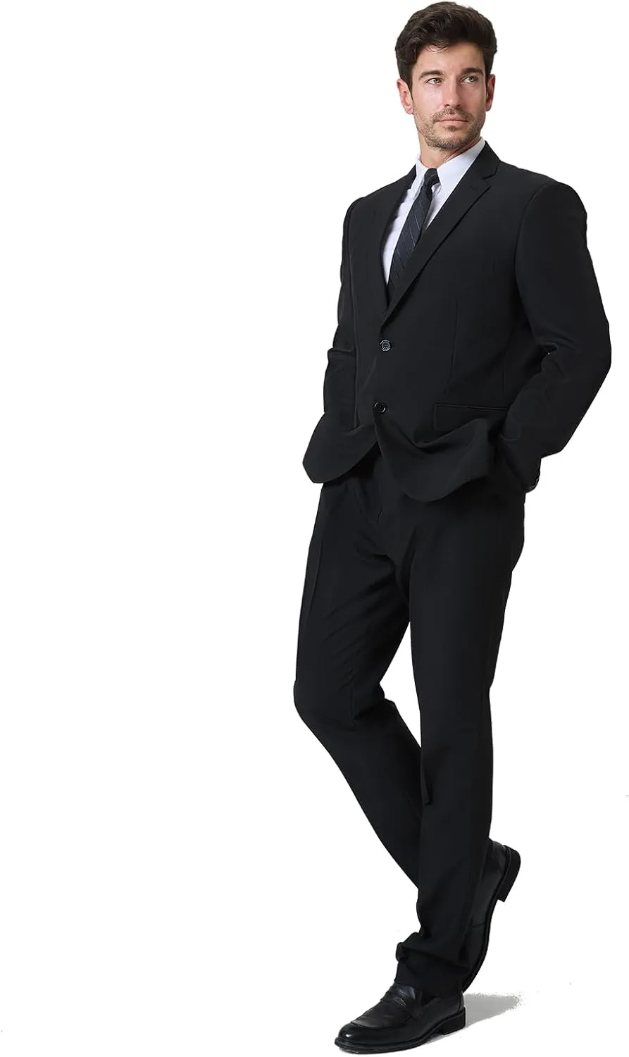 2 Piece Men's Suit Slim Fit Suits for Men, Two Button Blazer Dress Business Wedding Party Jacket & Pants