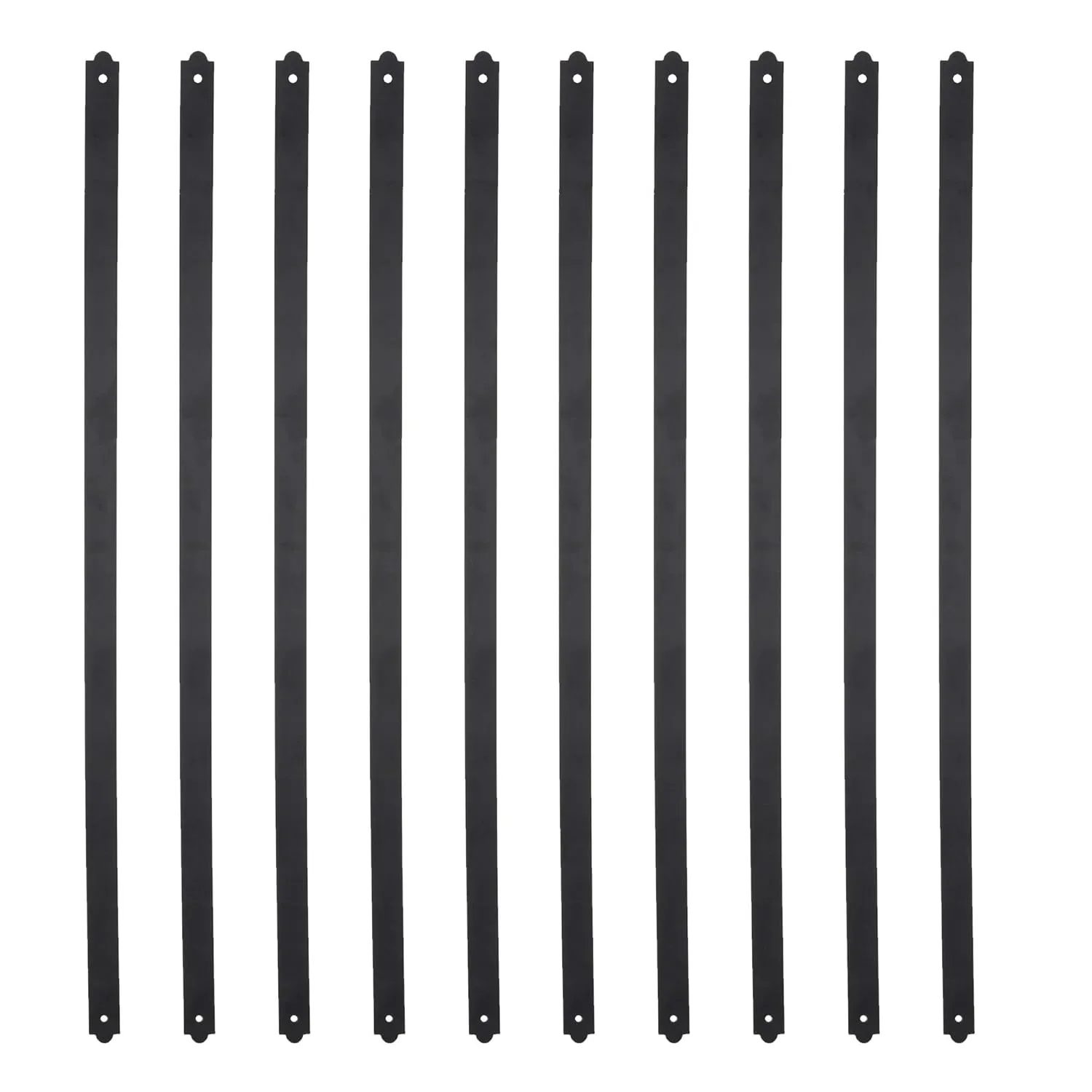 25 Pack Myard Black 29-1/2 Inch Flat Facemount Iron Deck Balusters with Screws, for 33''-34'' Rail Height, Heavy Duty Better Structural Capacity, for Wood Composite Deck Porch Railings (PNP BS)