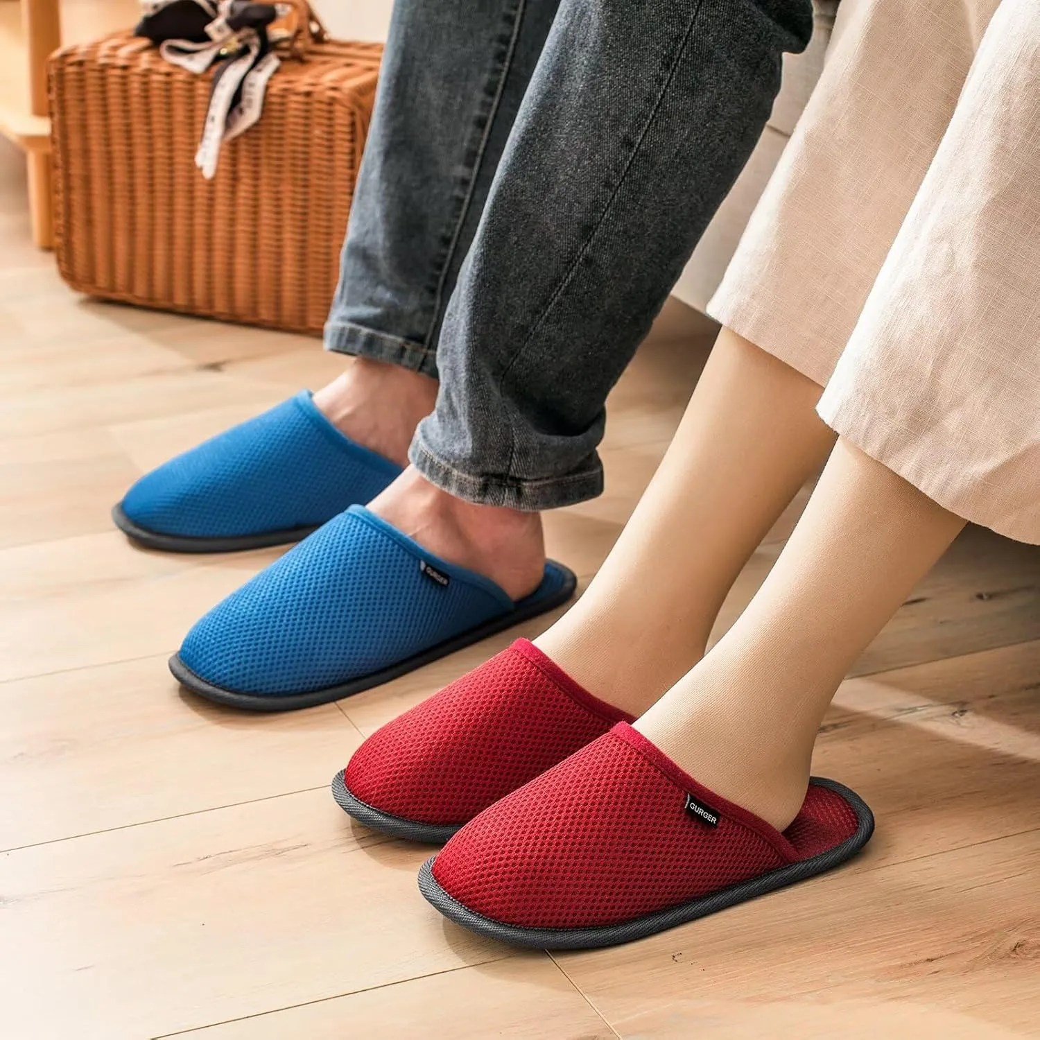 3-6 Pairs Spa Slippers Set Non-Disposable Washable Non-Slip Guest Slippers Comfortable Breathable, Various Sizes and Colours