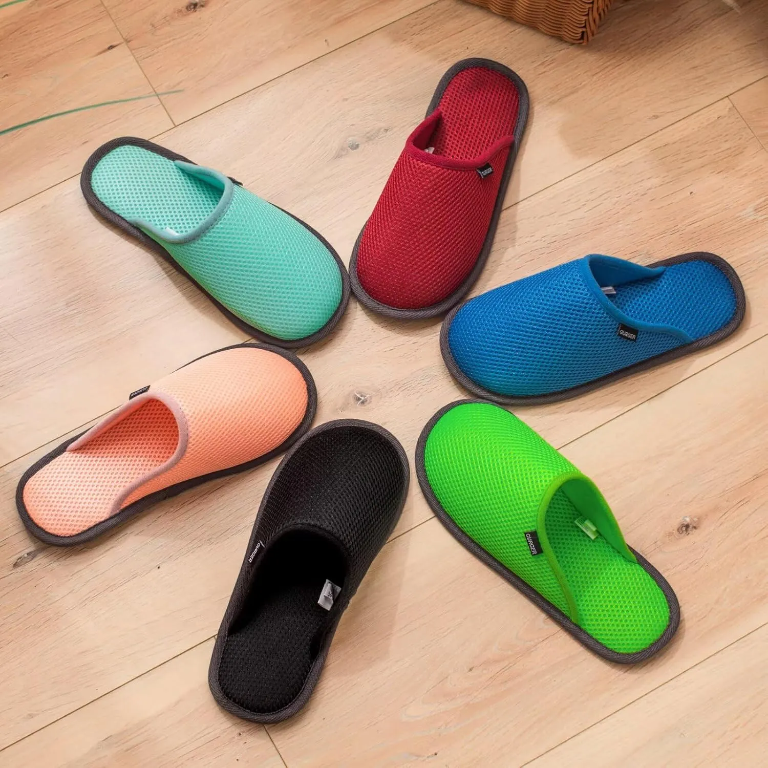 3-6 Pairs Spa Slippers Set Non-Disposable Washable Non-Slip Guest Slippers Comfortable Breathable, Various Sizes and Colours