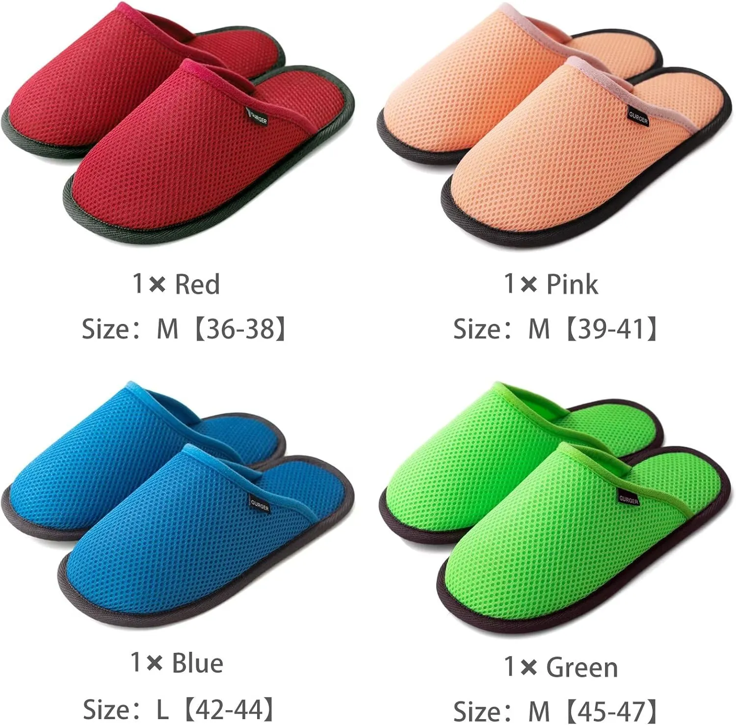 3-6 Pairs Spa Slippers Set Non-Disposable Washable Non-Slip Guest Slippers Comfortable Breathable, Various Sizes and Colours