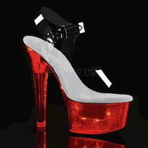 6 Inch Heel FLASHDANCE-608CH Clear Silver Hologram