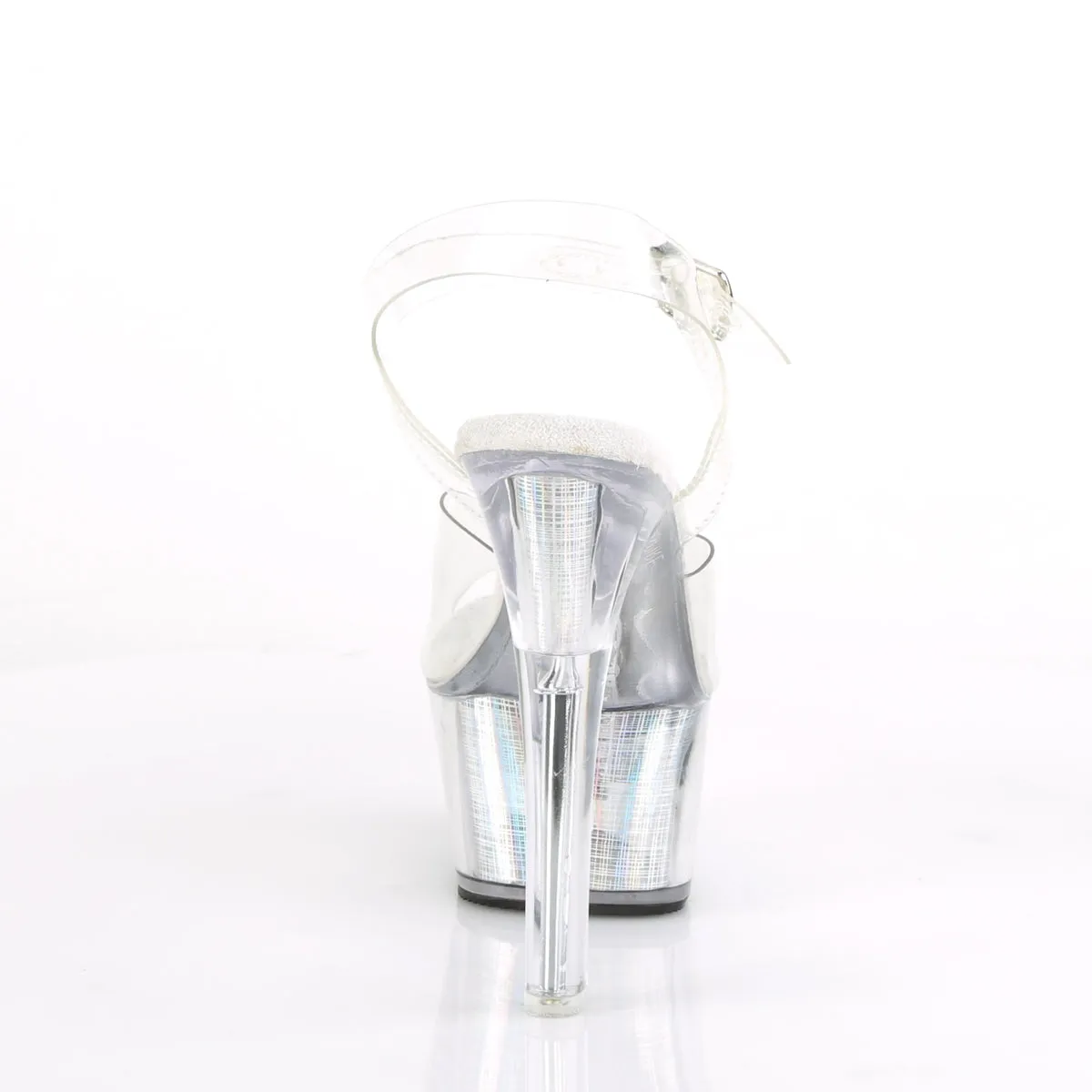 6 Inch Heel FLASHDANCE-608CH Clear Silver Hologram
