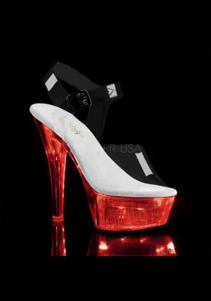 6" Heel, 1 3/4" PF LED Illuminated Ankle Strap Sandal