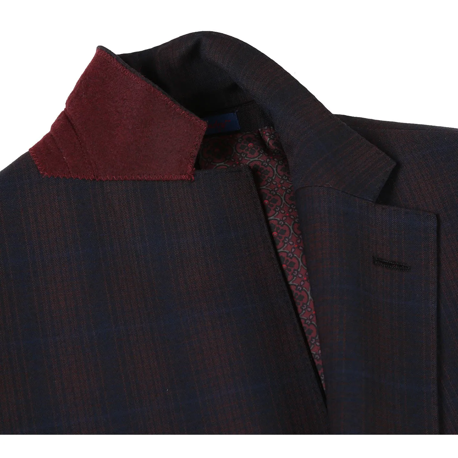 82-56-410EL Coffee with Red Check Suit
