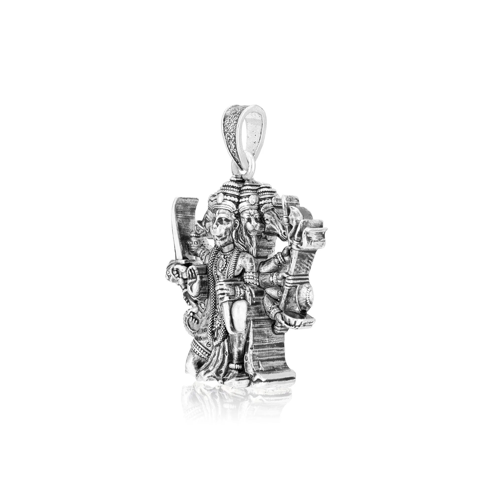 925 Sterling Silver Lord Panchamukhi Hanuman Oxidised Pendants For Men & Women