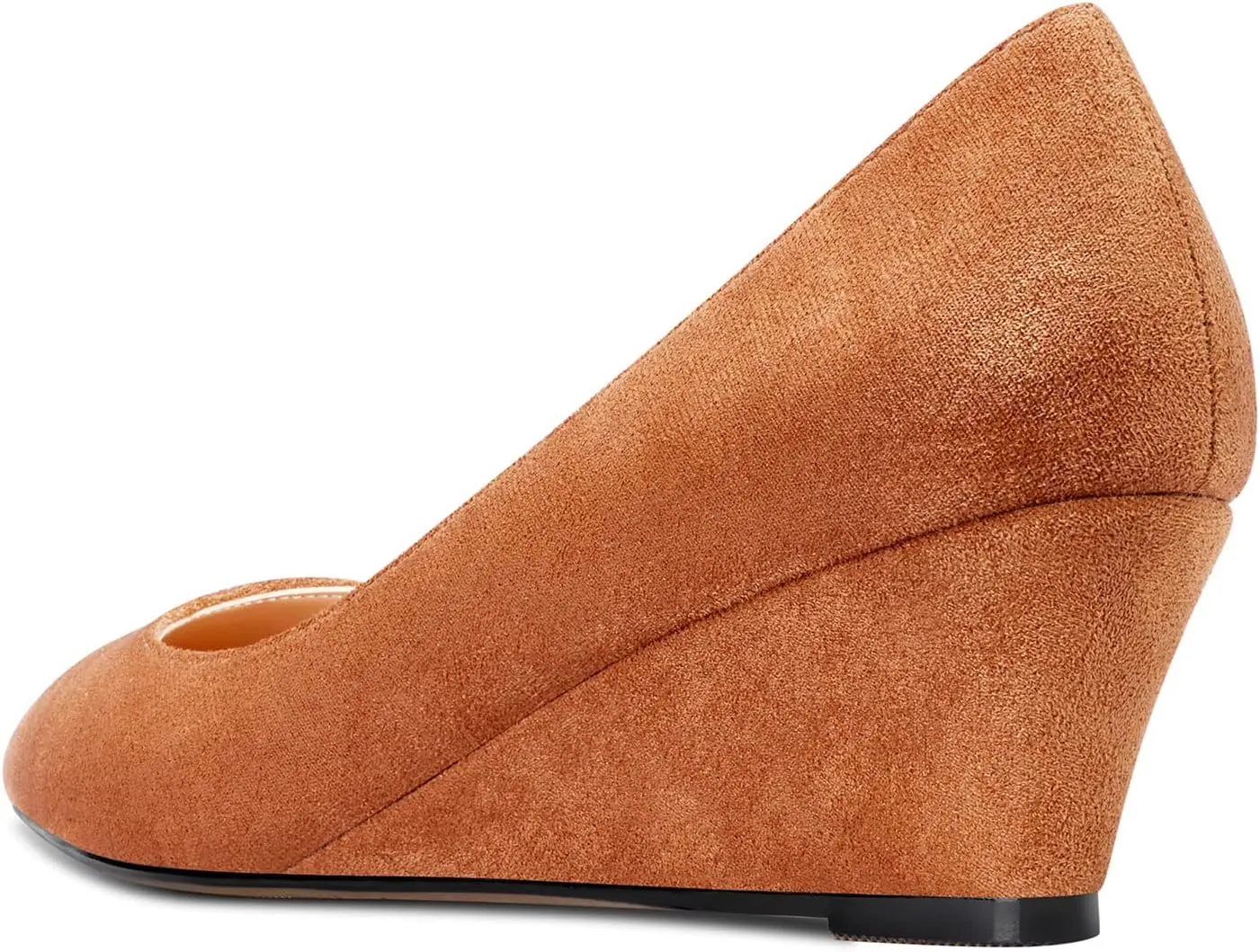 Aachcol Women Wedge Pumps Mid Heels Pointed Toe Slip-on Wedding Party 2 Inches