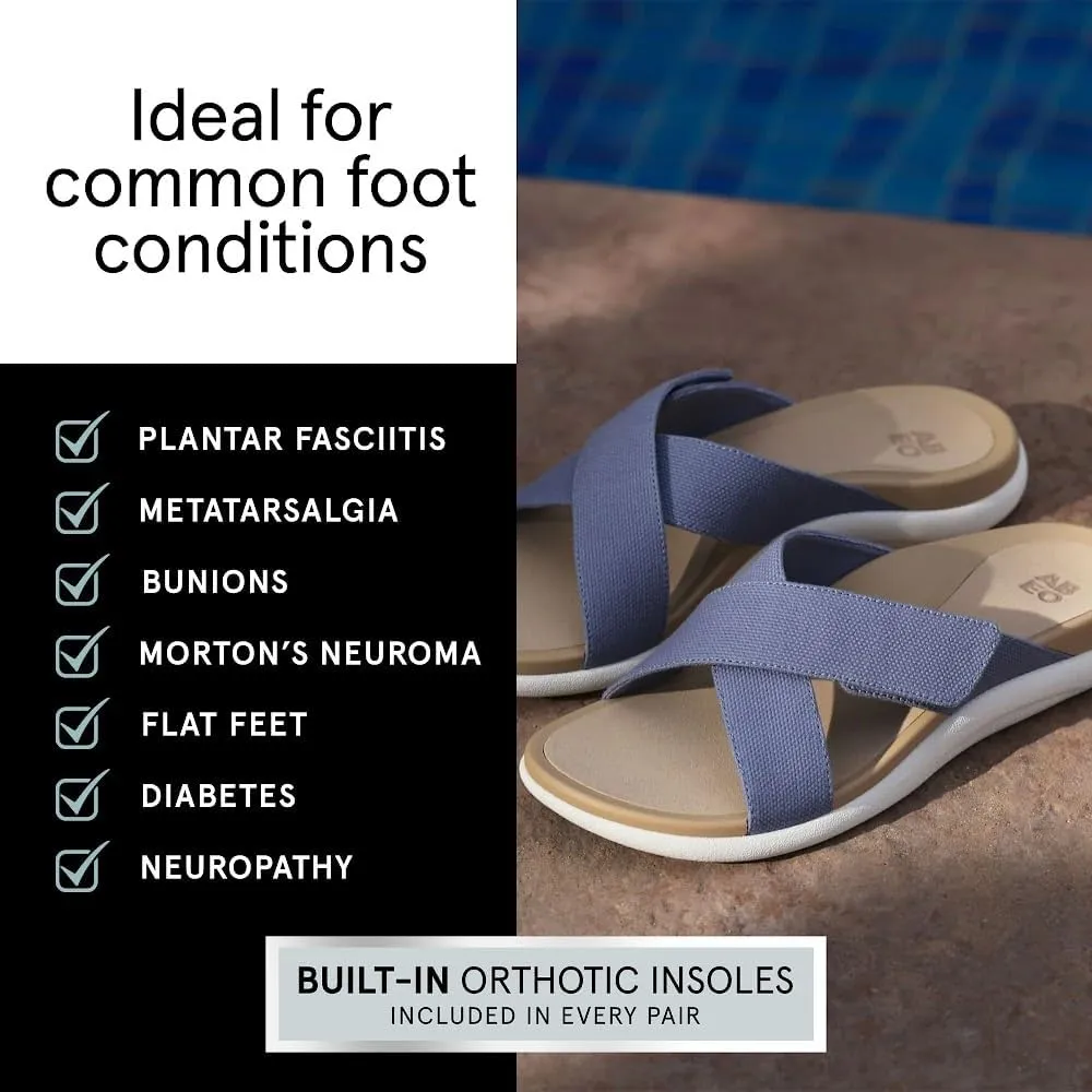 ABEO Women's Laguna Slide Sandals | Orthopedic Arch Support Sandals | Blue