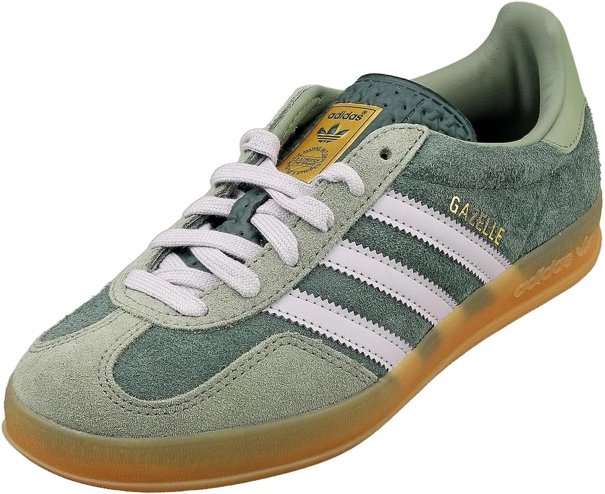 Adidas Gazelle Indoor OG Mens Sneaker (Mineral Green Silver Dawn, 5.5)