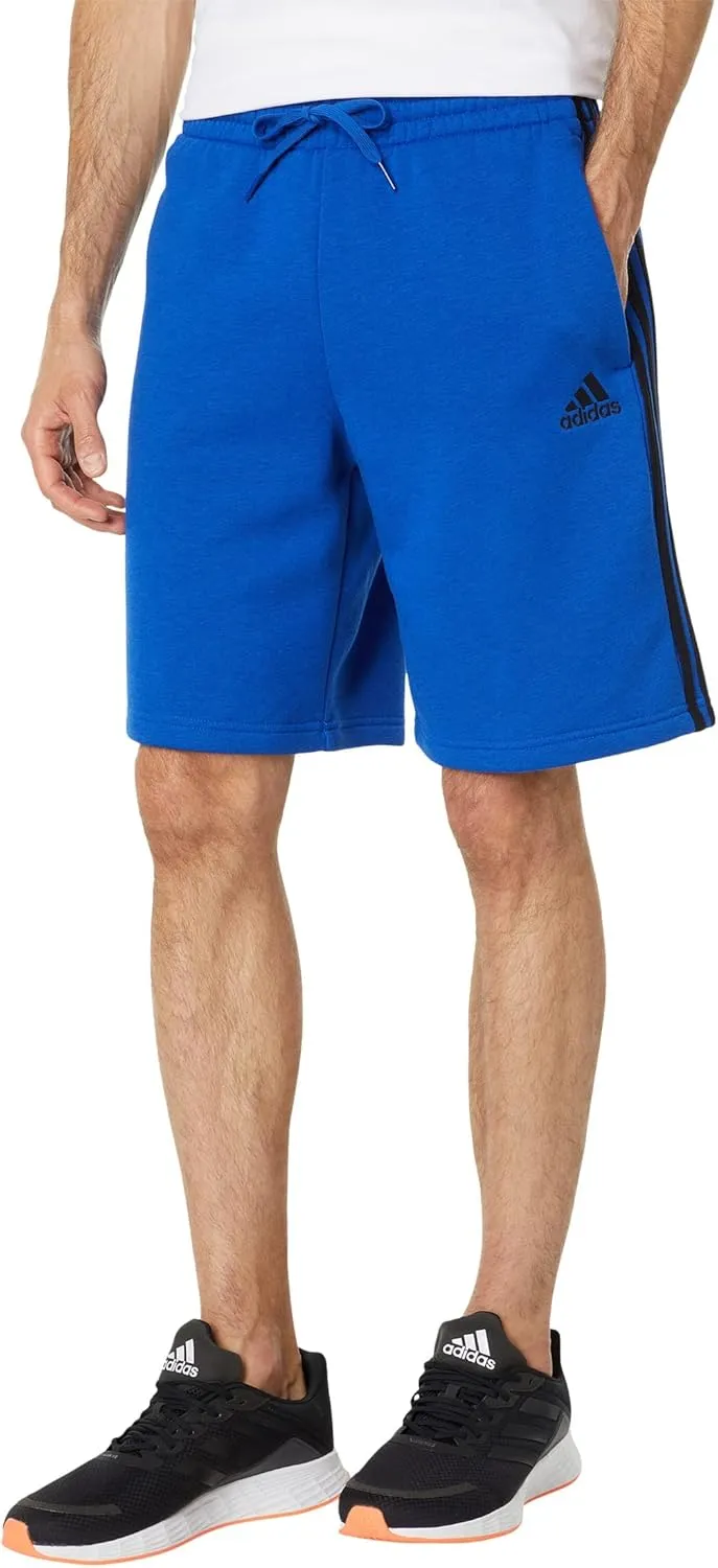 adidas Men's Tall Size Essentials Fleece 3-Stripes Shorts, Team Royal Blue/Black, Large