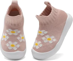 adituo Baby Sock Shoes Baby Walking Shoes for Girls Boys Infant Non-Slip Breathable Soft Rubber Sole Slip On Sneakers