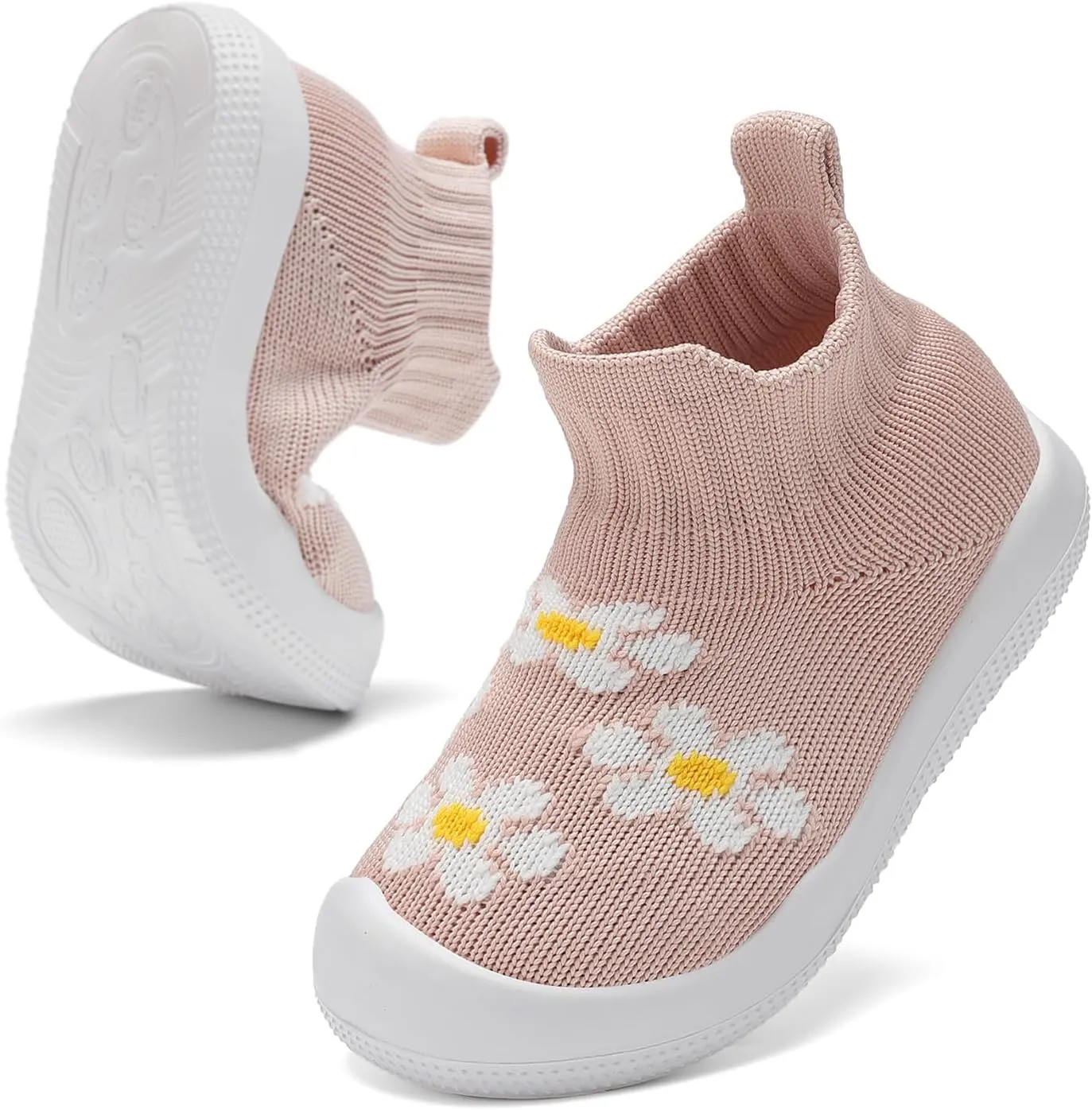 adituo Baby Sock Shoes Baby Walking Shoes for Girls Boys Infant Non-Slip Breathable Soft Rubber Sole Slip On Sneakers