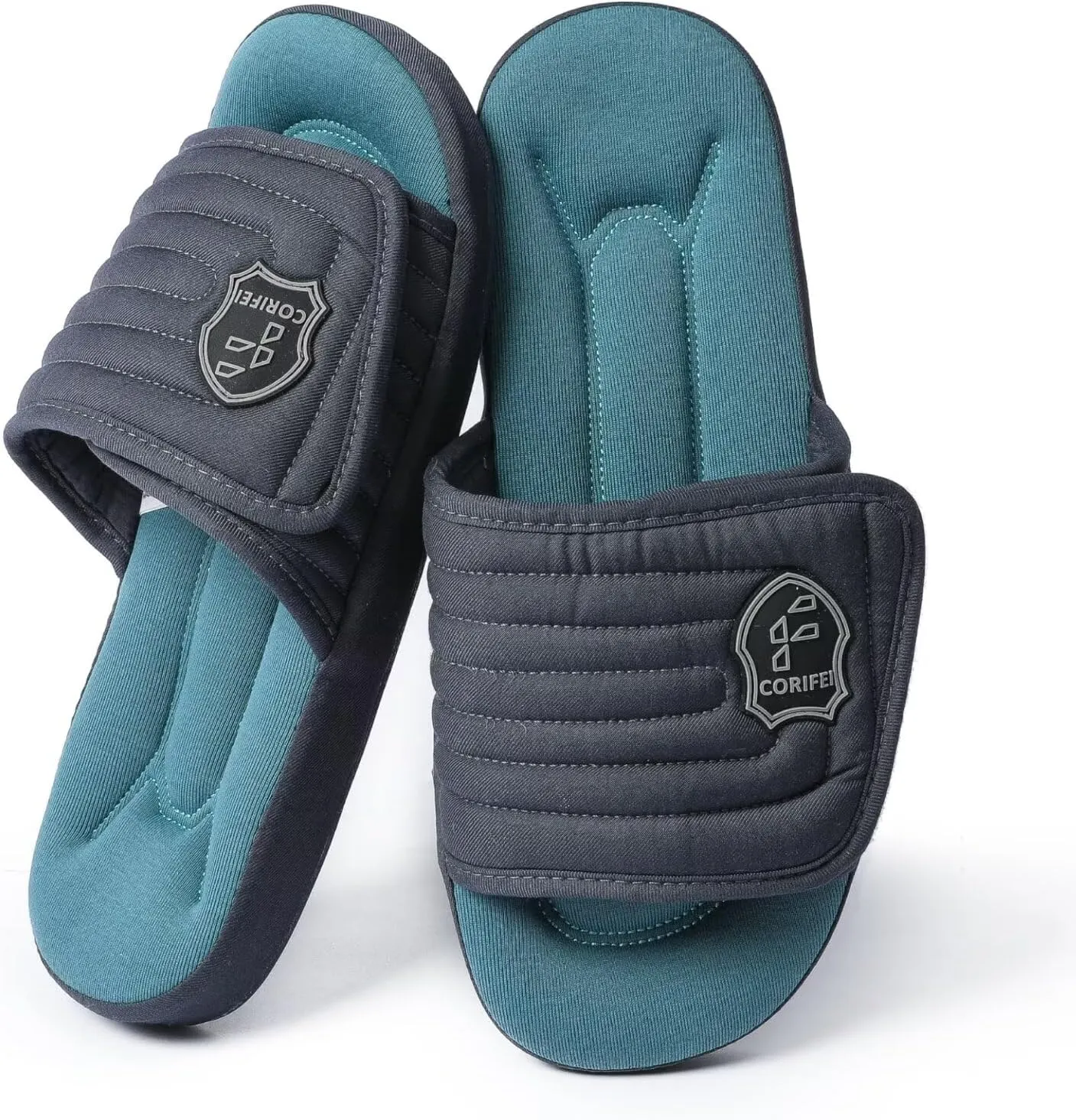 Adjustable Slippers for Men Indoor with Memory Foam Comfy House Shoes Male Slides