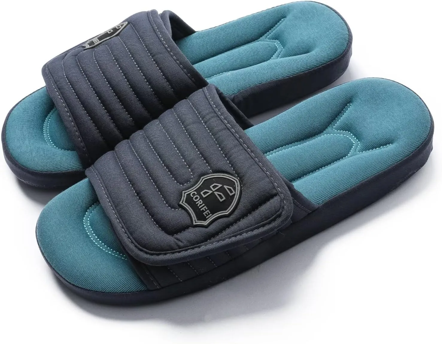 Adjustable Slippers for Men Indoor with Memory Foam Comfy House Shoes Male Slides