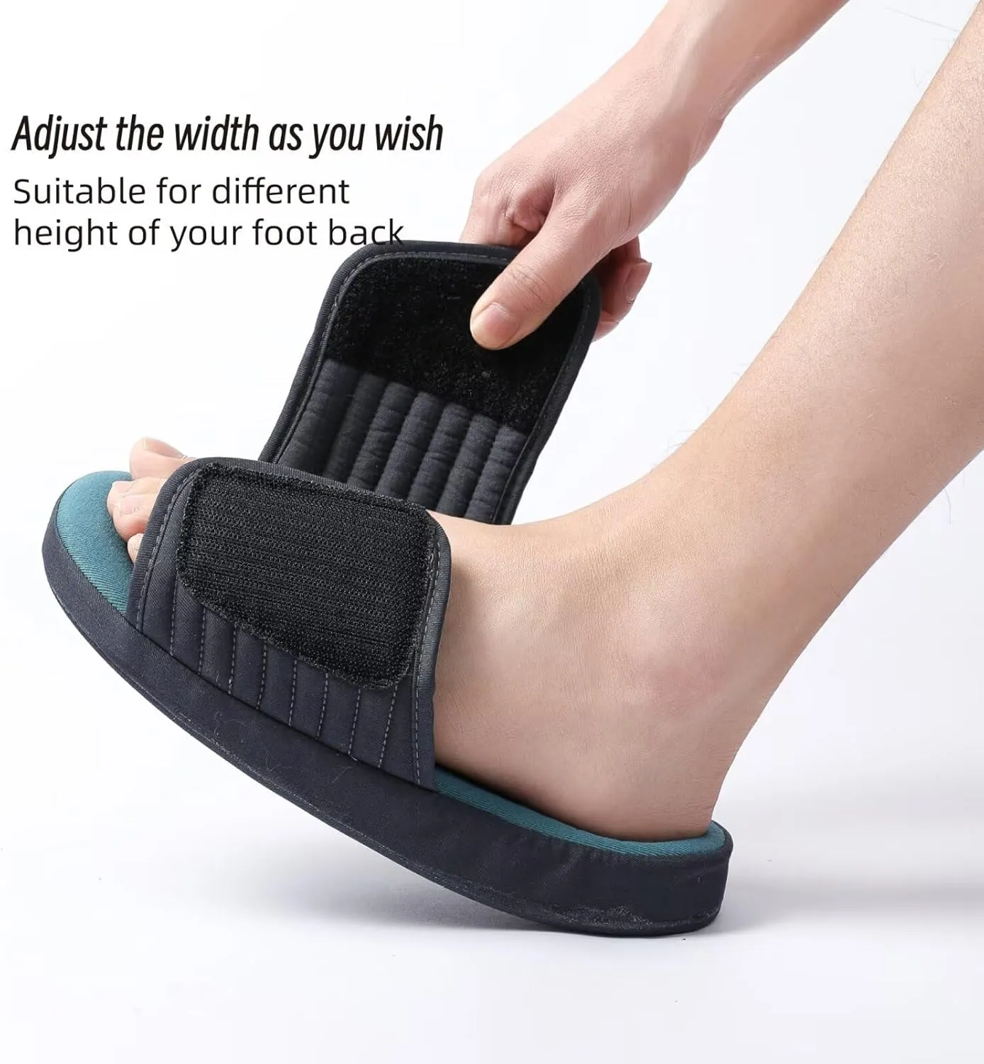 Adjustable Slippers for Men Indoor with Memory Foam Comfy House Shoes Male Slides