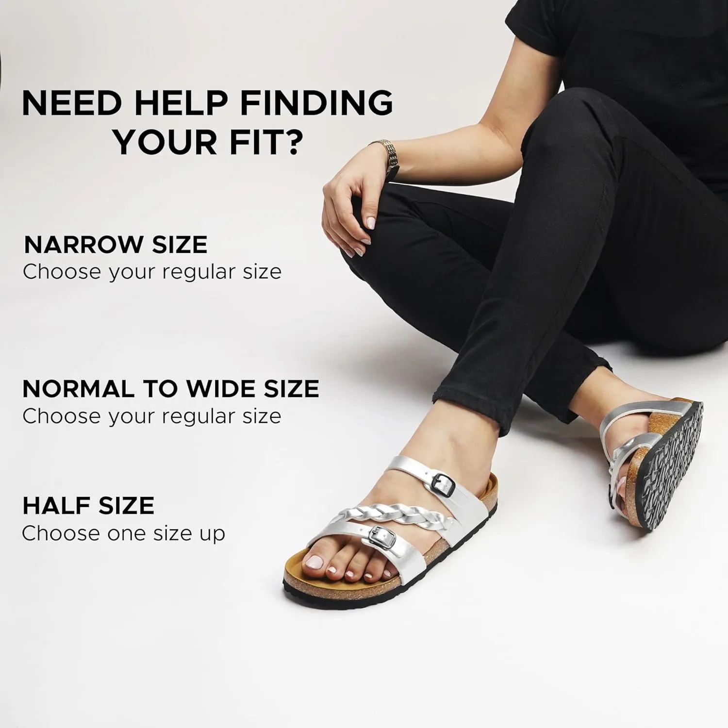 AEROTHOTIC Comfy Memory Foam Cork Sandals for Women Cute Dressy Adjustable Strappy Split Toe Slip On Vacation Essentials Women Footwear Open Toe Arch Support Slides