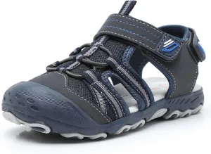 Ahannie Boys Girls Outdoor Sport Sandals,Kids Closed Toe Beach Sandals, Toddler Summer Shoes