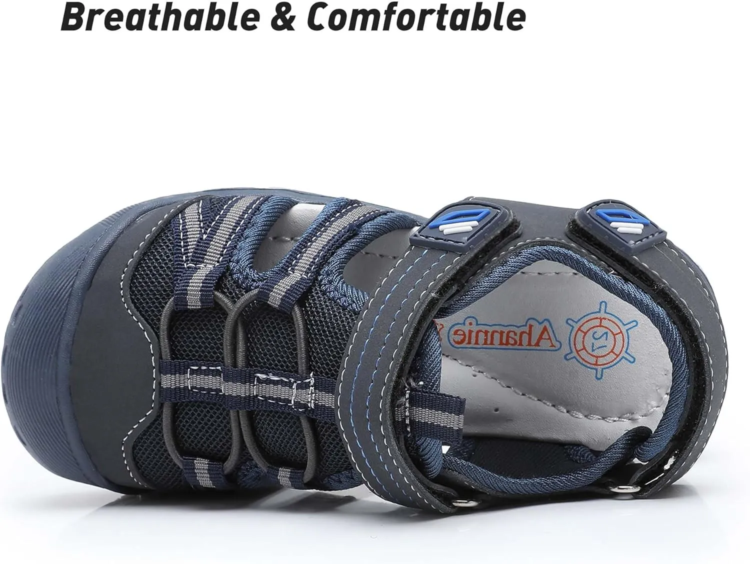 Ahannie Boys Girls Outdoor Sport Sandals,Kids Closed Toe Beach Sandals, Toddler Summer Shoes