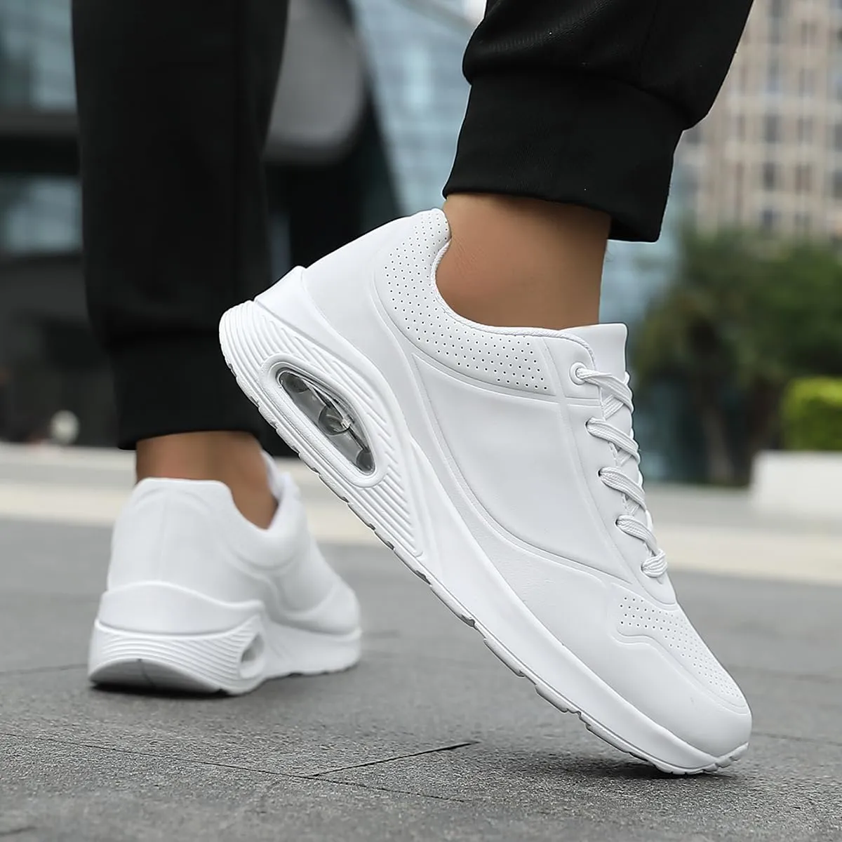 Air Cushion Running Shoes for Men-Slip On Running Shoes Non-Slip Lightweight Breathable Mesh Tennis Comfortable Sneakers.