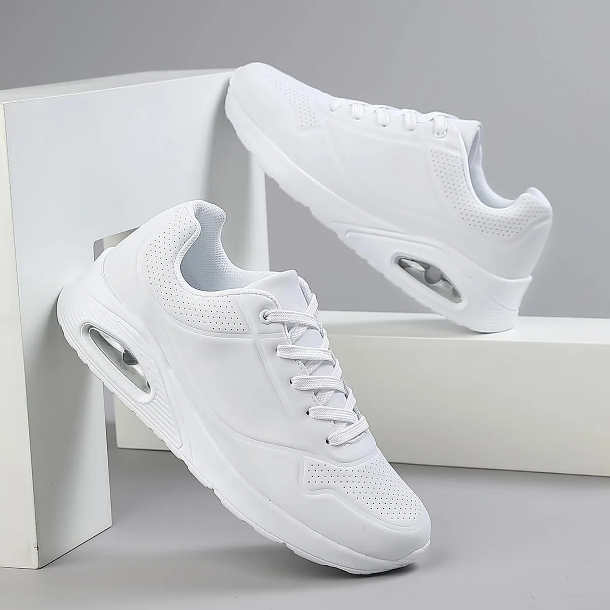 Air Cushion Running Shoes for Men-Slip On Running Shoes Non-Slip Lightweight Breathable Mesh Tennis Comfortable Sneakers.