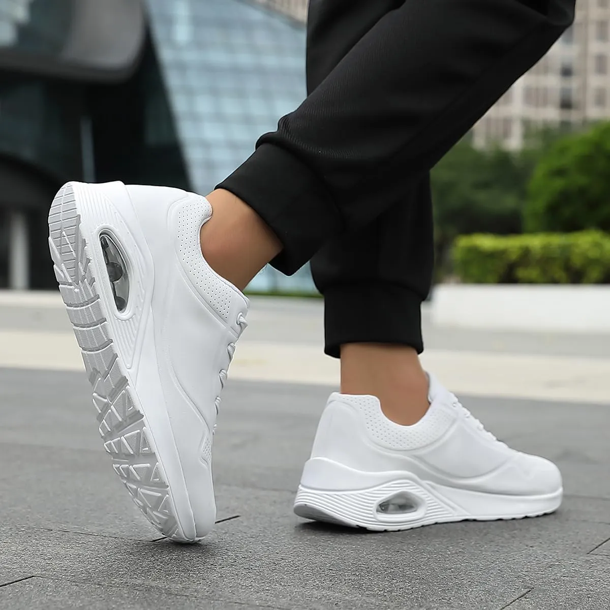 Air Cushion Running Shoes for Men-Slip On Running Shoes Non-Slip Lightweight Breathable Mesh Tennis Comfortable Sneakers.