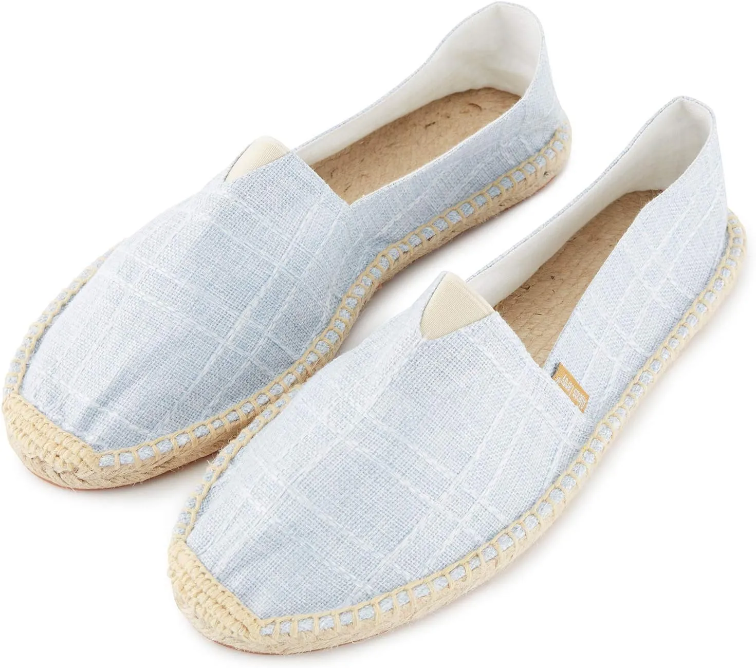 Alexis Leroy Men's Closed Toe Canvas Slip on Flat Espadrille Shoes