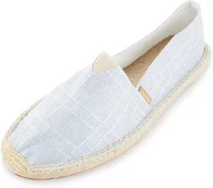 Alexis Leroy Men's Closed Toe Canvas Slip on Flat Espadrille Shoes