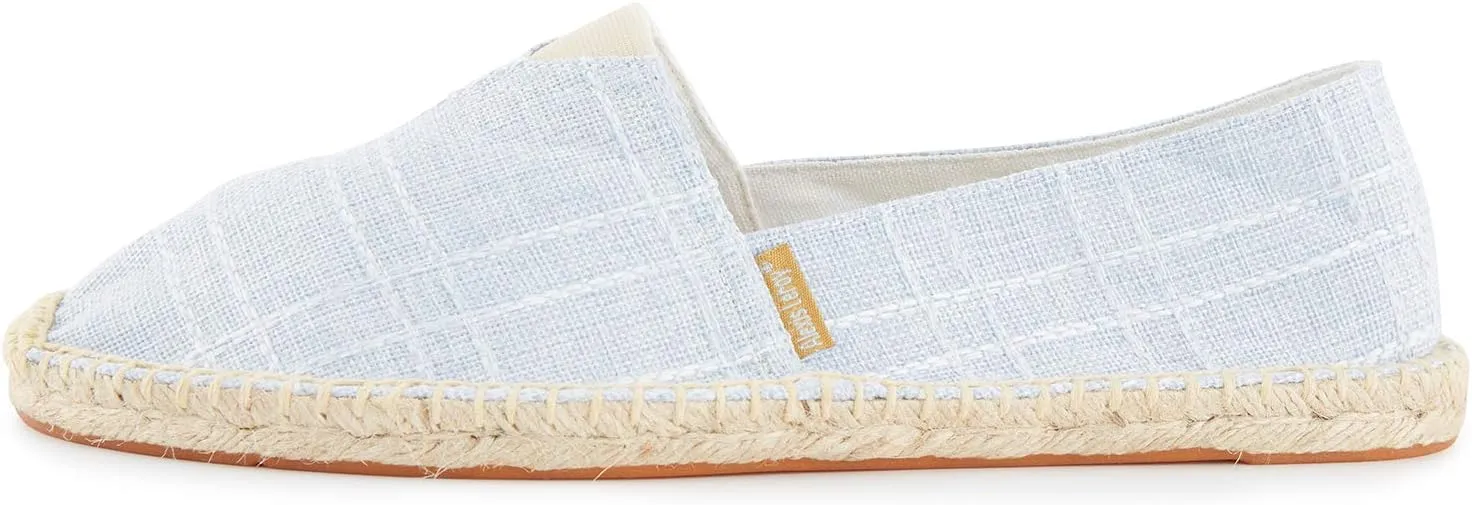 Alexis Leroy Men's Closed Toe Canvas Slip on Flat Espadrille Shoes