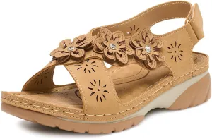 Alexis Leroy Summer Ankle Strap Comfort Sole Open Toe Flat Women's Sandals