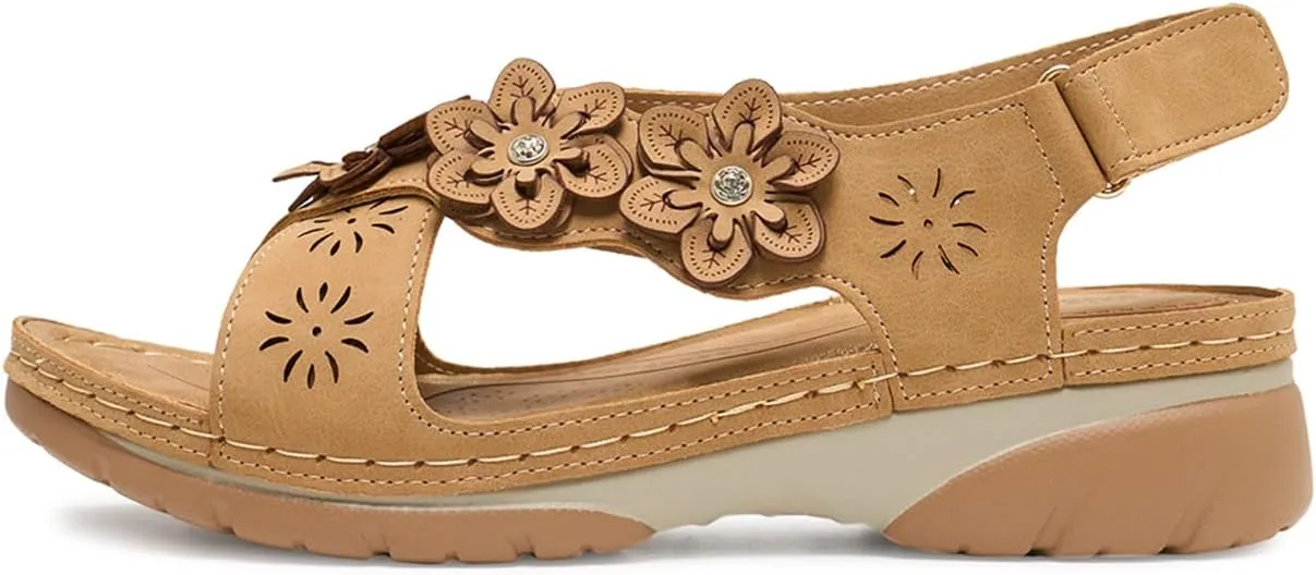 Alexis Leroy Summer Ankle Strap Comfort Sole Open Toe Flat Women's Sandals