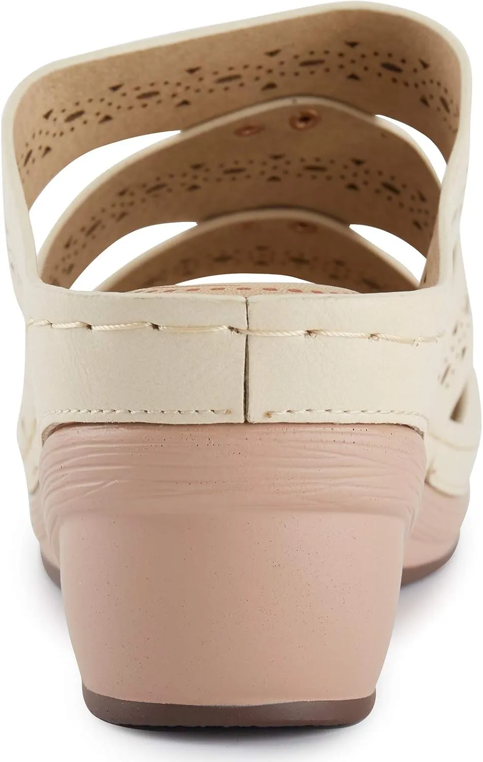 Alexis Leroy Women’s Comfortable Open Toe Crisscross Straps Slip on Wedge Sandals