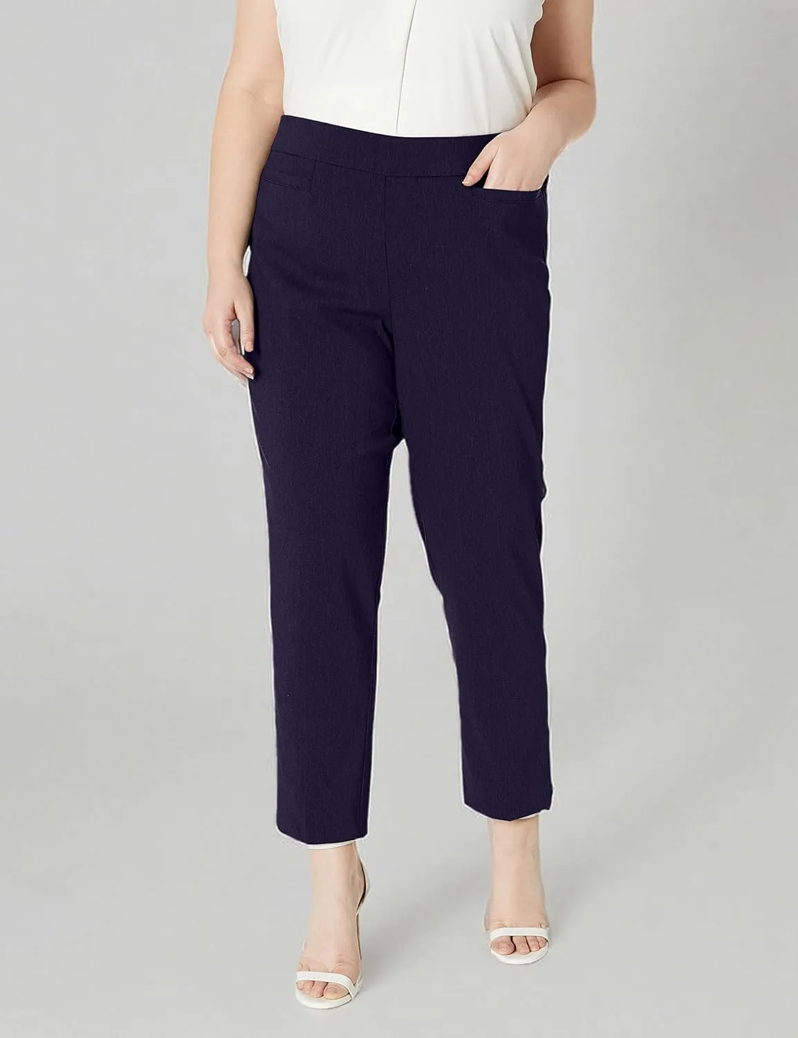 Alfred Dunner Women's Allure Slimming Plus Size Stretch Pants-Modern Fit