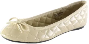Alpine Swiss Women’s Aster Ballet Flats | Patent Leather Slip-On Shoes | Quilted Pillow Stitch | Rounded Toe | Everyday Comfortable Fashion Footwear