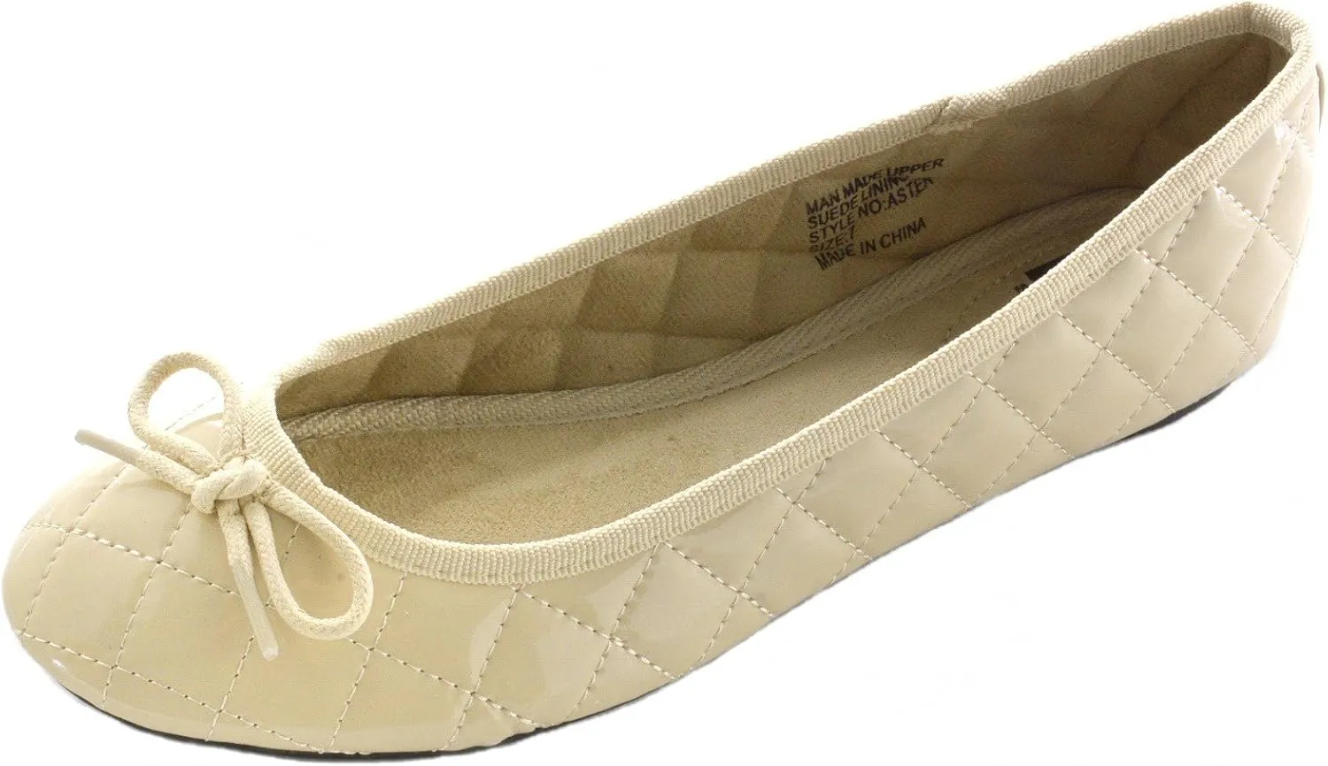 Alpine Swiss Women’s Aster Ballet Flats | Patent Leather Slip-On Shoes | Quilted Pillow Stitch | Rounded Toe | Everyday Comfortable Fashion Footwear