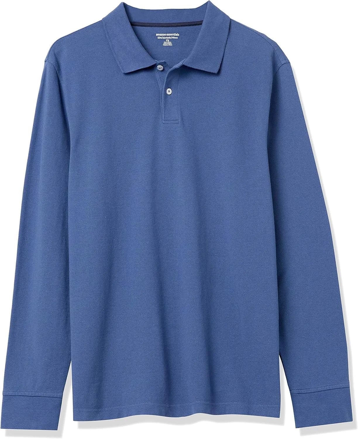 Amazon Essentials Long-Sleeve Polo Shirt for Men, Slim Fit Pique