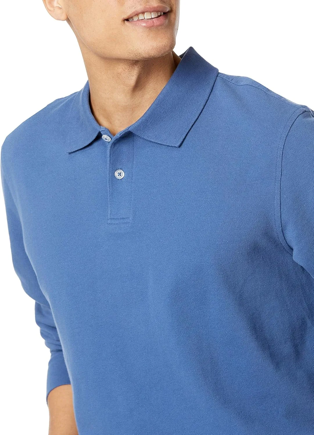 Amazon Essentials Long-Sleeve Polo Shirt for Men, Slim Fit Pique