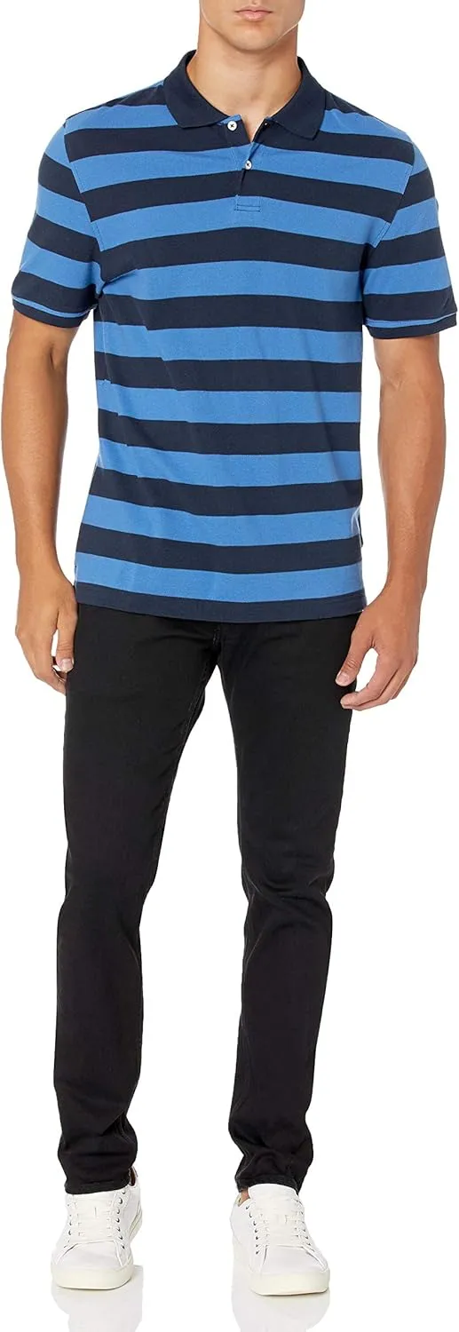 Amazon Essentials Men's Polo Shirts Short Sleeve, Slim-Fit Cotton Pique
