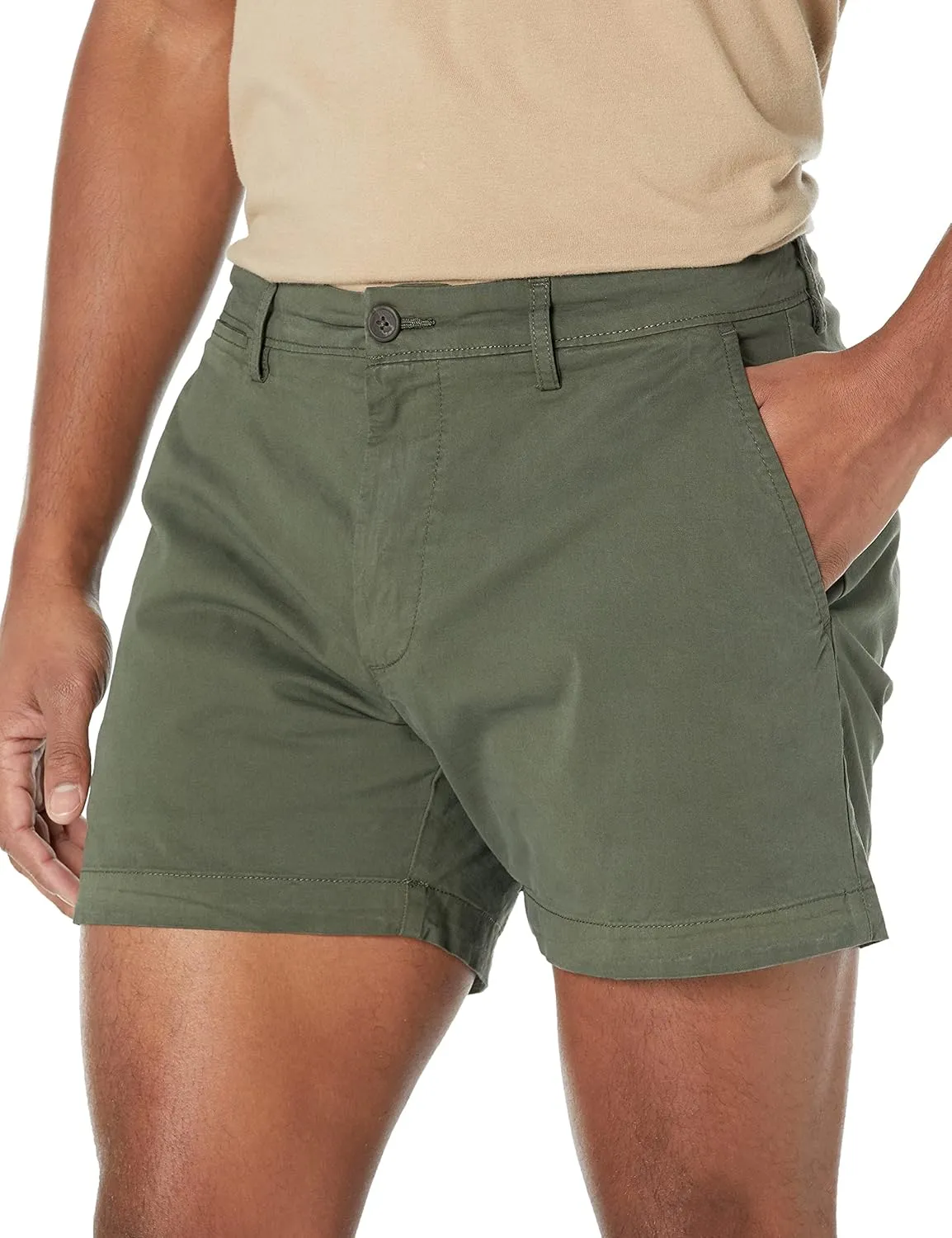 Amazon Essentials Men's Slim-Fit 5" Flat-Front Comfort Stretch Chino Short (Previously Goodthreads)