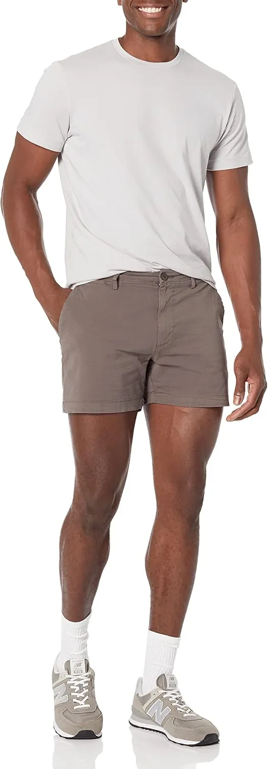 Amazon Essentials Men's Slim-Fit 5" Flat-Front Comfort Stretch Chino Short (Previously Goodthreads)