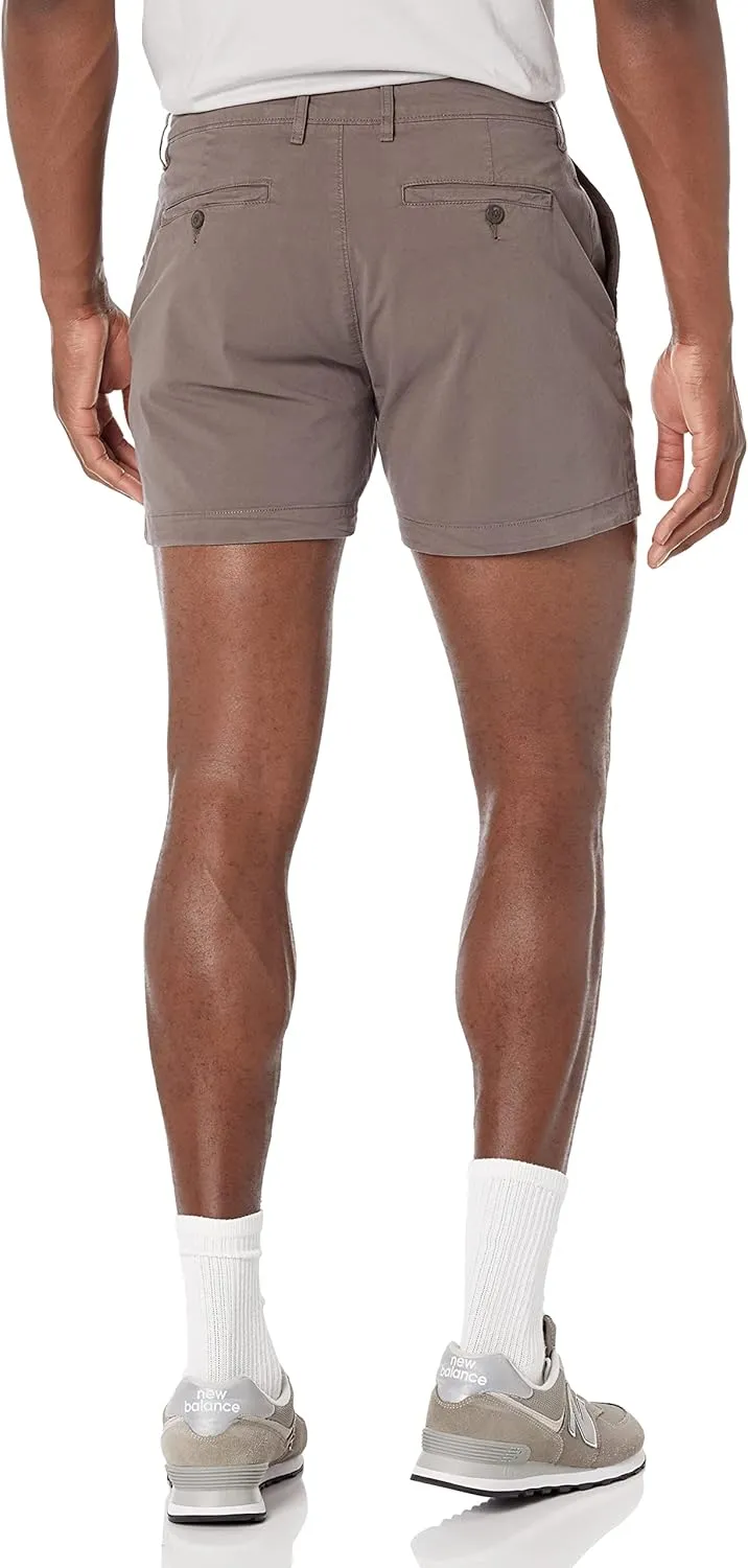Amazon Essentials Men's Slim-Fit 5" Flat-Front Comfort Stretch Chino Short (Previously Goodthreads)