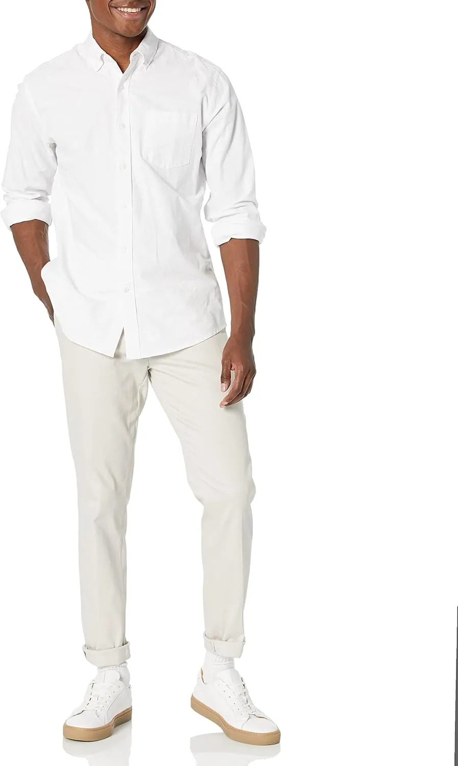 Amazon Essentials Men's Slim-Fit Wrinkle-Resistant Flat-Front Stretch Chino Pant