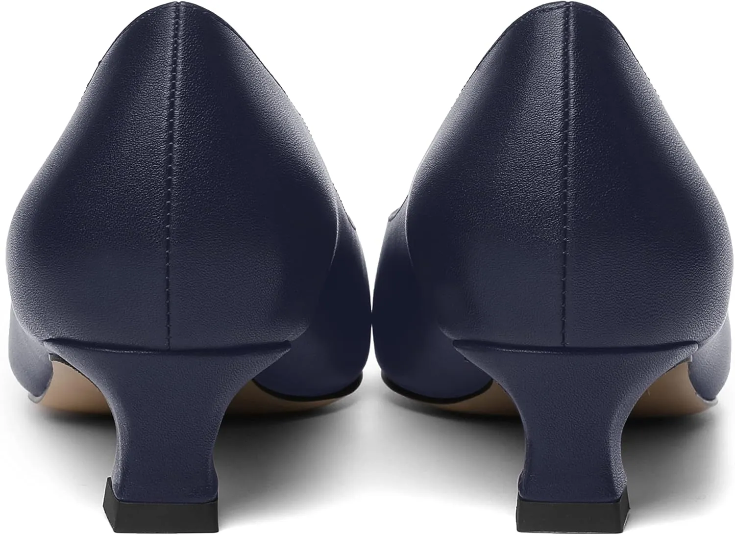 AMBELIGHT Womens Square Toe Solid Matte Office Casual Slip On Kitten Low Heel Pumps Shoes 1.5 Inch